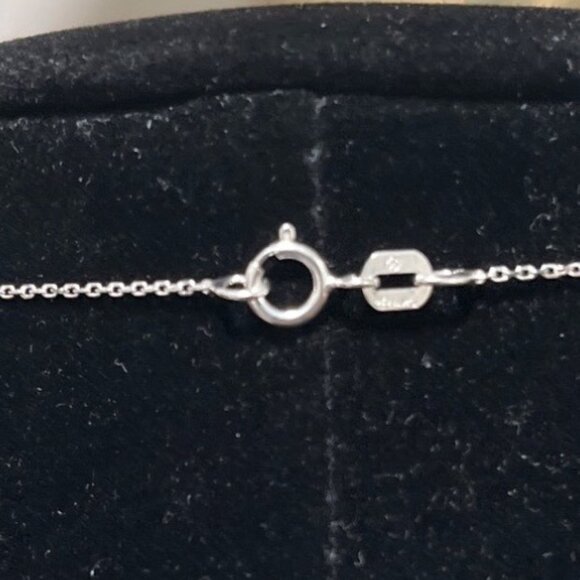 Karis Italy Red Crystal Floral Pendant Platinum Bond On Sterling Silver 18” Chai - Picture 4 of 8